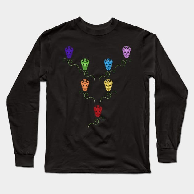 Seven Skulls Scene Every Halloween Long Sleeve T-Shirt by Mediteeshirts